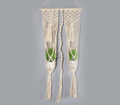 Boho Macrame Wall Hanging Dual Planter