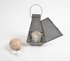 Handmade Glass & Iron Vintage Lantern