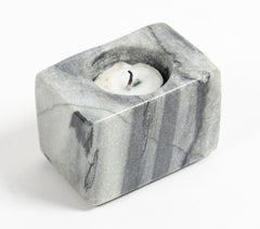 Monochrome Textured Marble Tealight Holder