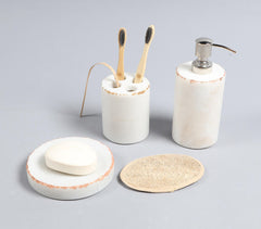 White Marble Classic Bath Accessories Set