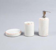 White Marble Classic Bath Accessories Set