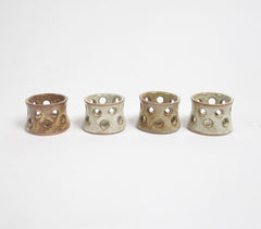 Handcrafted Rustic Clay Tea Light Candle Holders (Set of 4)