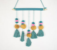 Tassels & Pom-Poms on Dowel Wall Hanging