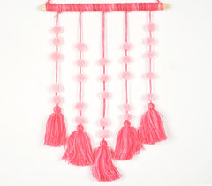 Coral Tassels & Pom-Pom Wall Hanging