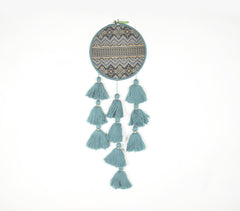 Embroidery Hoop Vintage Tasseled Wall Hanging