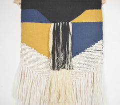 Colorblock Fringed Cotton & Wool Wall Hanging