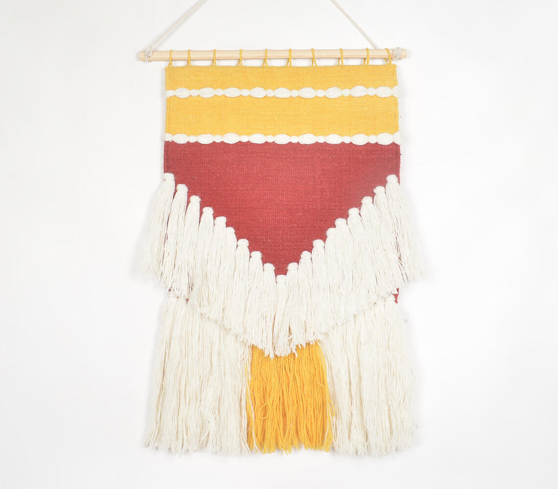 Tasseled Fiery Boho Wall Hanging