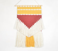 Tasseled Fiery Boho Wall Hanging