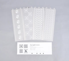 Ethnic Screen Printed Translucent Tea Light Covers (Set of 4)