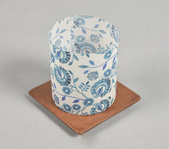 Floral Screen Printed Tea Light shade with MDF Stand