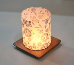 Floral Screen Printed Tea Light shade with MDF Stand