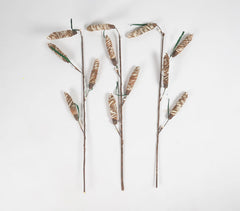 Handcrafted Eco-friendly Shola Wood Flower Sticks (Set of 3)_1