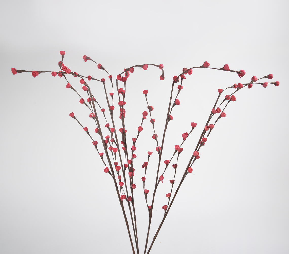 Handcrafted Eco-friendly Shola Wood Flower Sticks (Set of 5) Q1