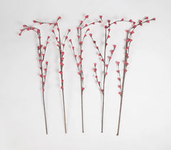Handcrafted Eco-friendly Shola Wood Flower Sticks (Set of 5) Q1