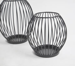 Minimal Metallic caged Candle Holders (set of 3)