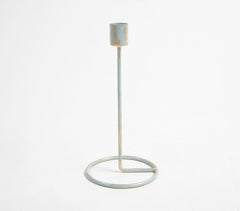 Distress Enameled Iron Candle Holder