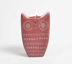 Hand Carved Stone Owl Tea Light Holder