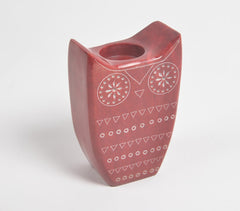 Hand Carved Stone Owl Tea Light Holder
