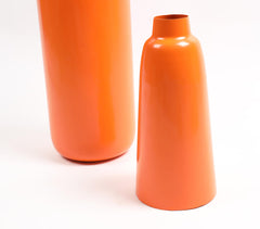 Solid Orange Flower Vases (Set of 2)