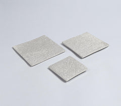 Sand Cast Aluminium Square Textured Candle Plates (Set of 3)