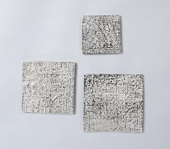 Sand Cast Aluminium Square Textured Candle Plates (Set of 3)