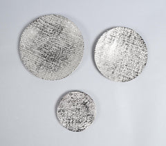 Sand Cast Aluminium Round Textured Candle Plates (Set of 3)