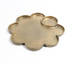 Sand Cast Gold-Toned Aluminium Flower Tray