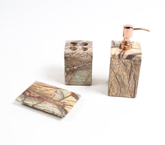 Brown Marble Classic Bath Accessories Set