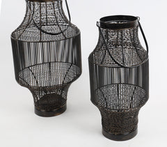 Minimal Iron Mesh Hanging Lanterns (set of 2)