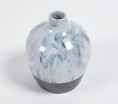 Marbled Ceramic Stout Flower Vase