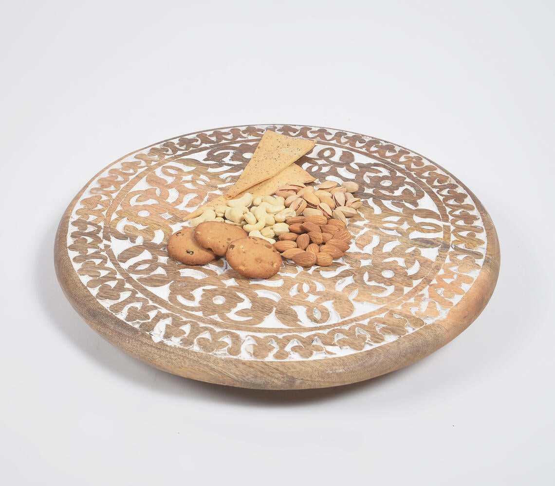 Hand Painted Mango Wood Lazy Susan