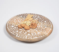Hand Painted Mango Wood Lazy Susan
