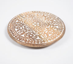 Hand Painted Mango Wood Lazy Susan