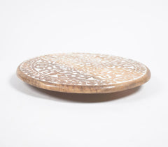 Hand Painted Mango Wood Lazy Susan