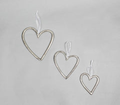 Silver-Toned Hearts Wall Decor