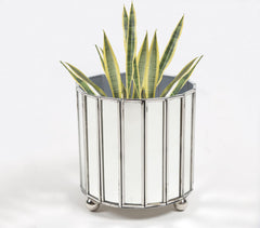 Handcrafted Panel Mirrored stainless steel planter