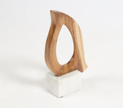 Hand Cut Wood & Marble Accent Dove