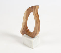 Hand Cut Wood & Marble Accent Dove