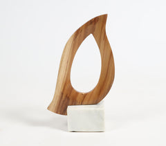 Hand Cut Wood & Marble Accent Dove