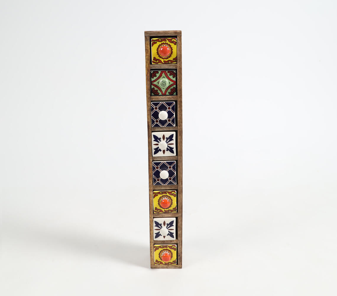 Enamelled Recycled Wood Cabinet With Drawers