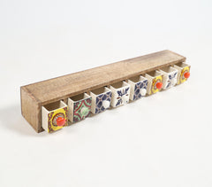 Enamelled Recycled Wood Cabinet With Drawers