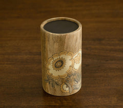 Hand Painted Wooden Floral Candle Stand (Large)