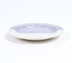 Dotted & Striped Round Ceramic Plate