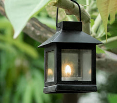 Metal Square Black Lanterns with Tealights (Set of 2)