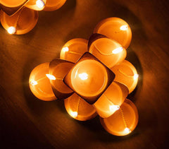 Terracotta Triangular Tealights (Set of 22)
