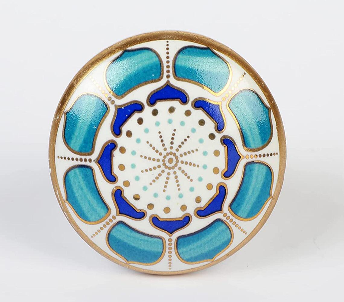 Handmade Ceramic Regal Motif Door Knob