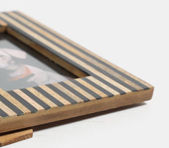 Minimal Resin & Wood Striped Photo Frame