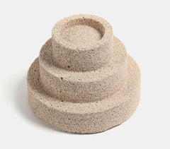 Recycled Concrete Tiered-Pedestal Candle Stand