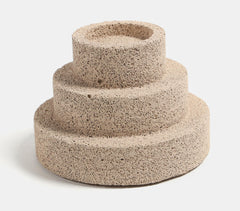 Recycled Concrete Tiered-Pedestal Candle Stand