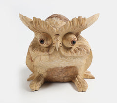 Hand Carved Wood Owl Showpiece